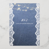 ジーンレース&ストリングラ結婚イツ 箔招待状 (裏面)