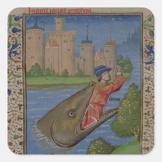 ジーン二十二世の聖書からヨナとクジラ スクエアシール (正面)