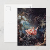 ジーン絵画・オノレ・フラゴナールによるスウィング ポストカード (正面/裏面)