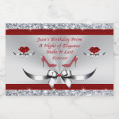 ジーン64誕生日のミニワインボトルラベル スパークリングワインラベル (シングルラベル)