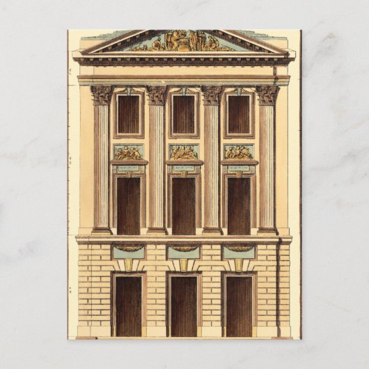 ジーン・デヌフォージの建築ファサード ポストカード (正面)