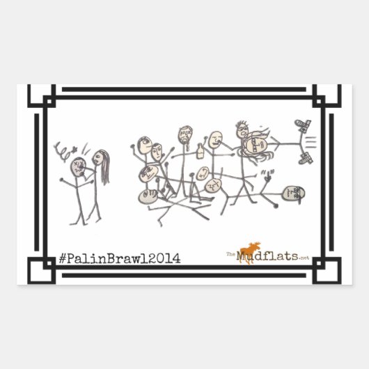 ジーン・デボンによるパリン乱闘 長方形シール (正面)