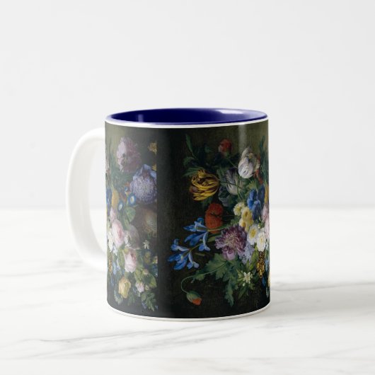 ジーン・ピエール・ザビエル・ビダオールドがチューリップで生きる ツートーンマグカップ (正面左)