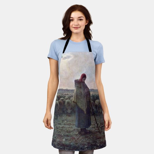 ジーン・フランソワ・ミレットの羊飼いの娘 エプロン (着用した状態)