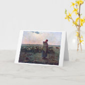 ジーン・フランソワ・ミレットの羊飼いの娘 カード (黄色い花)