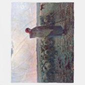 ジーン・フランソワ・ミレットの羊飼いの娘 フリースブランケット (正面)