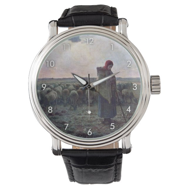 ジーン・フランソワ・ミレットの羊飼いの娘 腕時計 (正面)