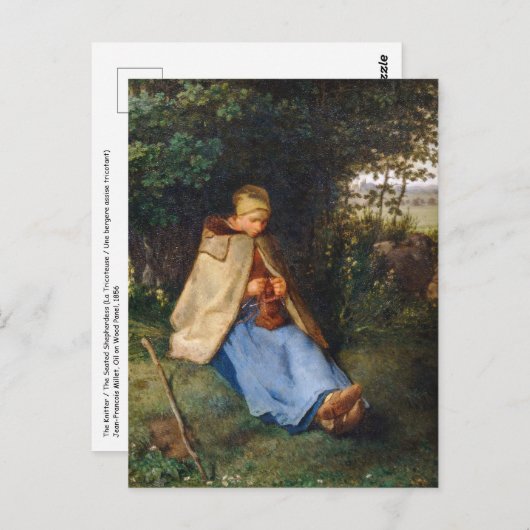 ジーン・フランソワ・ミレー – ニット ポストカード (正面/裏面)