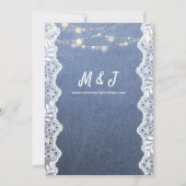 ジーン・レース＆ストリングライトのウェディング 招待状 (裏面)