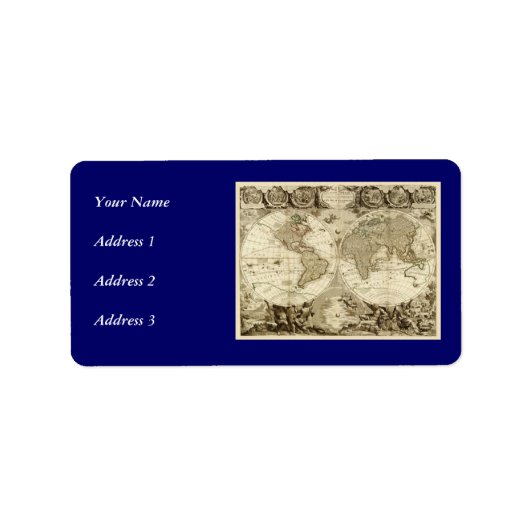 ジーンBaptiste Nolin著1708年の世界地図 ラベル (正面)