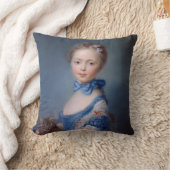 ジーンBaptiste Perronneau: 子ネコを持つ女の子 クッション (ブランケット)