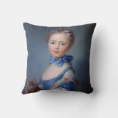 ジーンBaptiste Perronneau: 子ネコを持つ女の子 クッション (裏面)