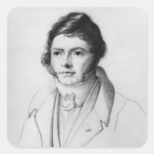 ジーンFrancois Champollion 1830年のポートレート スクエアシール