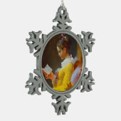ジーンHonore Fragonard著読者 スノーフレークピューターオーナメント (左)
