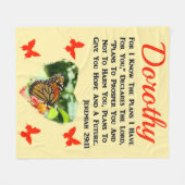 ジ活気づけるェレミア29:11バタフパーソナライズされたライ フリースブランケット (正面(横))