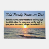 ジ活気づけるェレミア29:11日のパーソナライズされた出 ドアマット (正面)