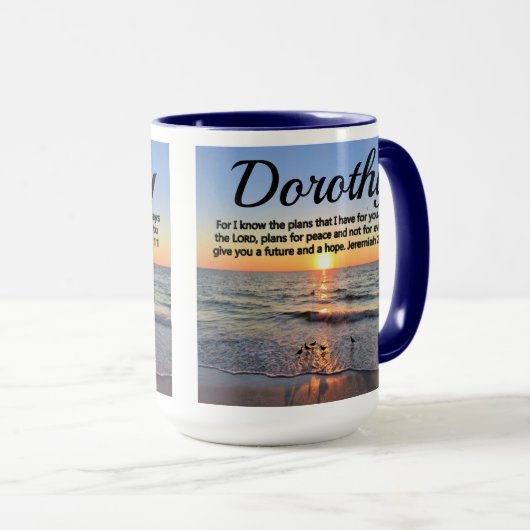 ジ活気づけるェレミア29:11日のパーソナライズされた出 マグカップ (正面右)