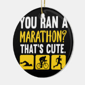 スおもしろいイムバイク走トライアスロン男性女性 セラミックオーナメント (左)