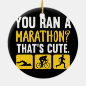 スおもしろいイムバイク走トライアスロン男性女性 セラミックオーナメント (裏面)