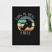 スおもしろいケーターレトロのスケートでボードを転が使う カード (正面)