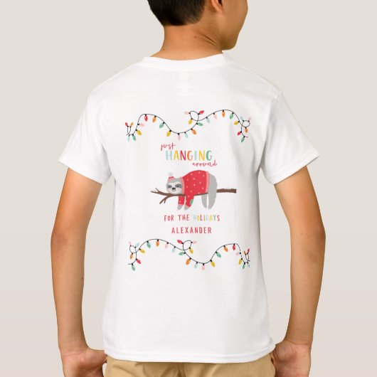 スつるスのまわりに・スロス・おもしろい・ホリデー Tシャツ (裏面)