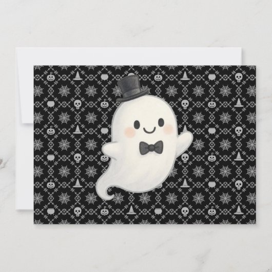 スアベカートゥーン幽霊ハロウィーン 招待状 (正面)