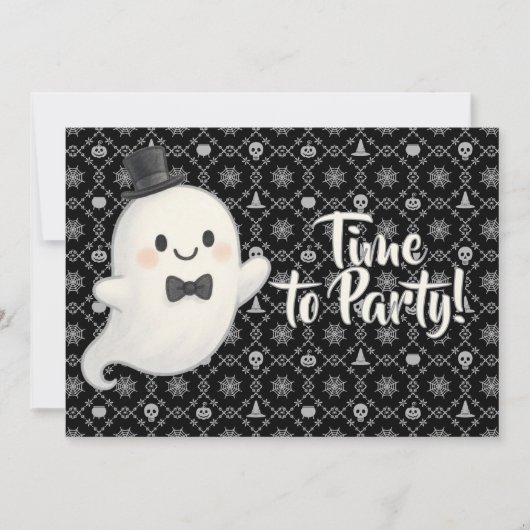 スアベカートゥーン幽霊ハロウィーン 招待状 (正面)