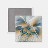 スアリング、抽象芸術ファンタジーのフラクタルアート(青) マグネット (正面/裏面)