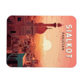 スィアルコットパキスタントラベルアートヴィンテージ マグネット (横)