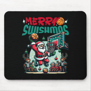 スィシュマスメリークリスマスクリスマスバスケットボールおもしろい マウスパッド