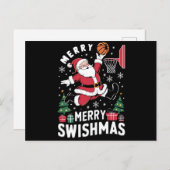スィッシュマメリースクリスマスサンタズ遊バスケットボール シーズンポストカード (正面/裏面)