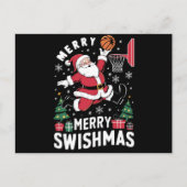 スィッシュマメリースクリスマスサンタズ遊バスケットボール シーズンポストカード (正面)
