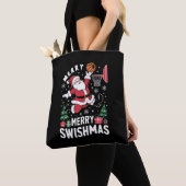 スィッシュマメリースクリスマスサンタズ遊バスケットボール トートバッグ (クローズアップ)