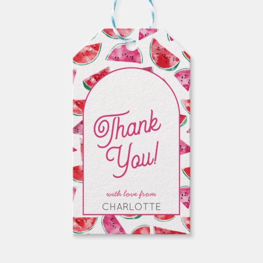 スイカありがとうパーソナライズされた ギフトタグ (正面)