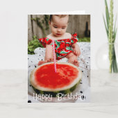 スイカおじいちゃん誕生日おじいちゃん写真 カード (正面)