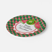 スイカおもしろいキッドの誕生日テーマ ペーパープレート (アングル)