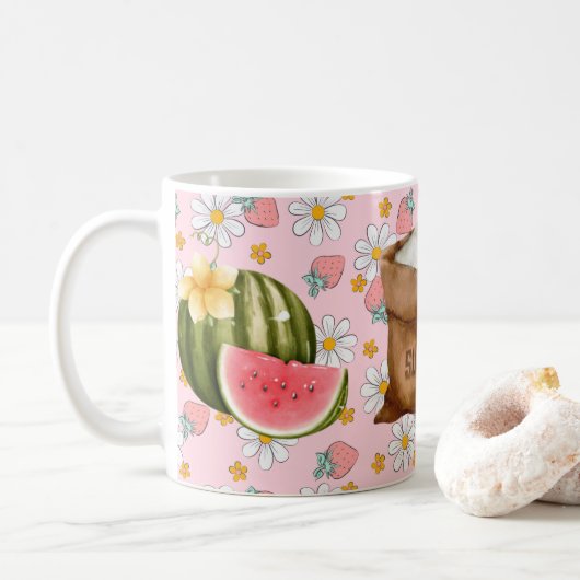 スイカおもしろいシュガーハイマグ コーヒーマグカップ (ドーナツ)