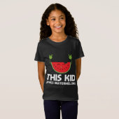 スイカおもしろいデザインキッズ幼児サマーフリ Tシャツ (正面フル)
