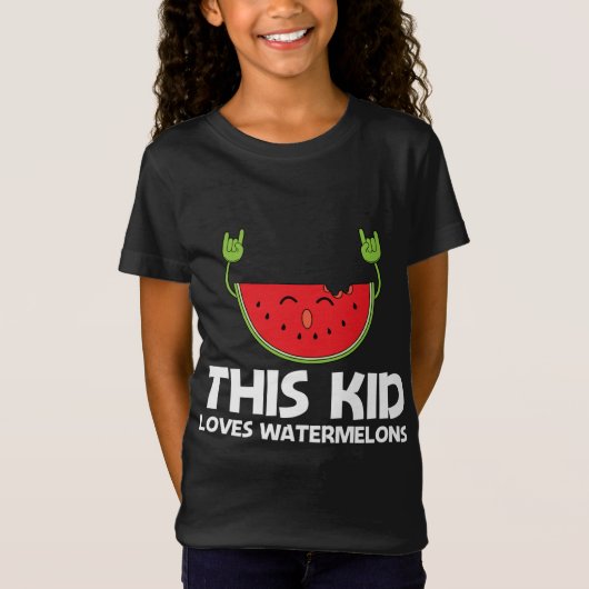 スイカおもしろいデザインキッズ幼児サマーフリ Tシャツ (正面)