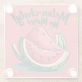 スイカおもしろいパンプン"メロン胆汁なし以上" ガラスコースター (裏面)