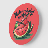 スイカおもしろいパンプン"メロン胆汁なし以上" ラージ壁時計 (傾斜)
