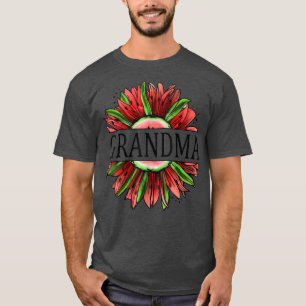 スイカおもしろいヒマワリおばあちゃん国家用語 Tシャツ
