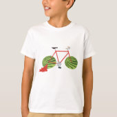 スイカおもしろいホイール付き自転車 Tシャツ