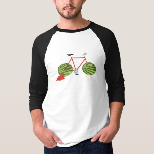 スイカおもしろいホイール付き自転車 Tシャツ (正面)