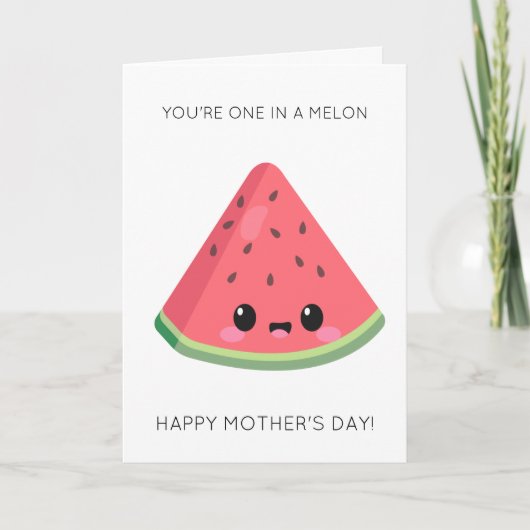 スイカおもしろいマザーズデイカード カード (正面)
