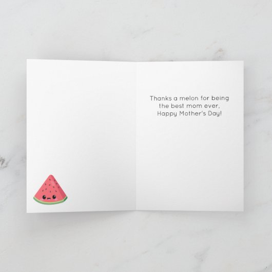 スイカおもしろいマザーズデイカード カード (内部)