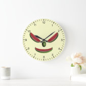 スイカおもしろいロン顔 ラージ壁時計 (ホーム)