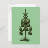 スイカおもしろいンクリスマスツリー シーズンポストカード (正面/裏面)