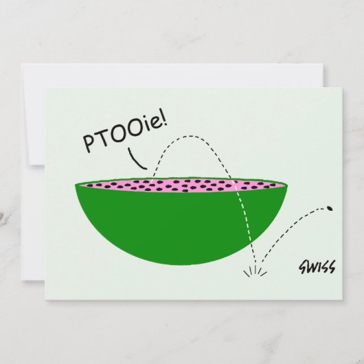 スイカおもしろいーマンファミリー懇親会テンプレート 招待状 (正面)