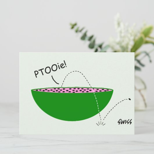 スイカおもしろいーマンファミリー懇親会テンプレート 招待状 (スタンド正面)